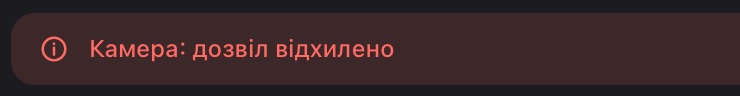 Браузер заборонив камеру